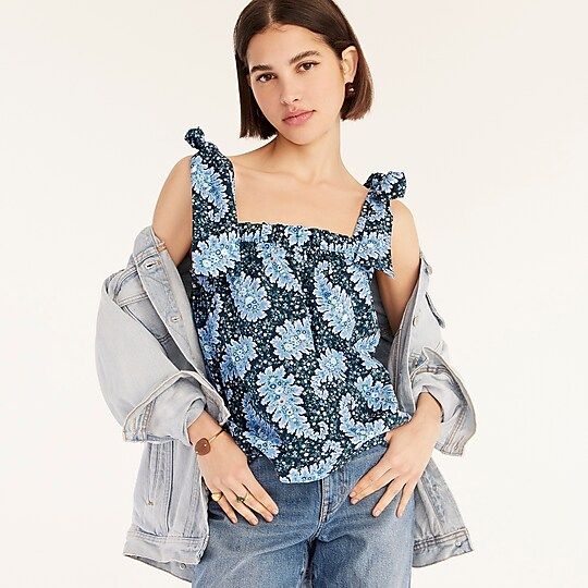 Collection tie-shoulder tank in Ratti® Pacific paisley | J.Crew US