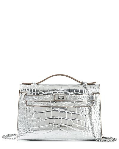 Croc-Embossed Leather Top Handle Crossbody | Gilt & Gilt City