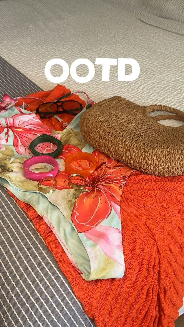 Let’s get dressed for the beach on vacation! 
- Swimsuit Details from Fashion Nova : Anahi Floral 3D V-Neck 1 Piece Swimsuit - Teal/combo. Size: 1X
Cover-up is apart of this set from Fashion Nova Key West Skirt Set - Orange, Size: XL