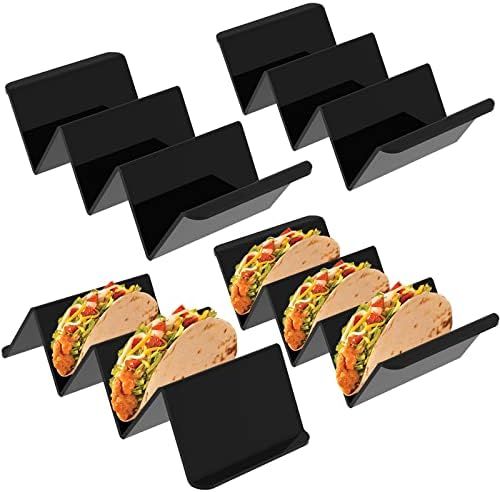 Kamehame Acrylic Taco Holder Set of 4 Black Taco Stand Tray, Modern Lucite Taco Plates for Home R... | Amazon (US)