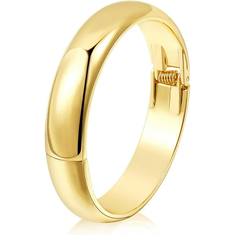 Chunky Gold Cuff Bangle Bracelets For Women Statement Minimalist Thick Gold Hinge Wrist Cuff Brac... | Walmart (US)