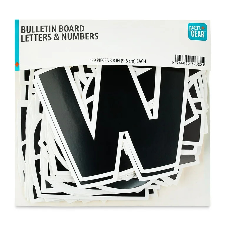 Pen+Gear Black and White Bulletin Board Letters and Numbers, 129 Pieces | Walmart (US)