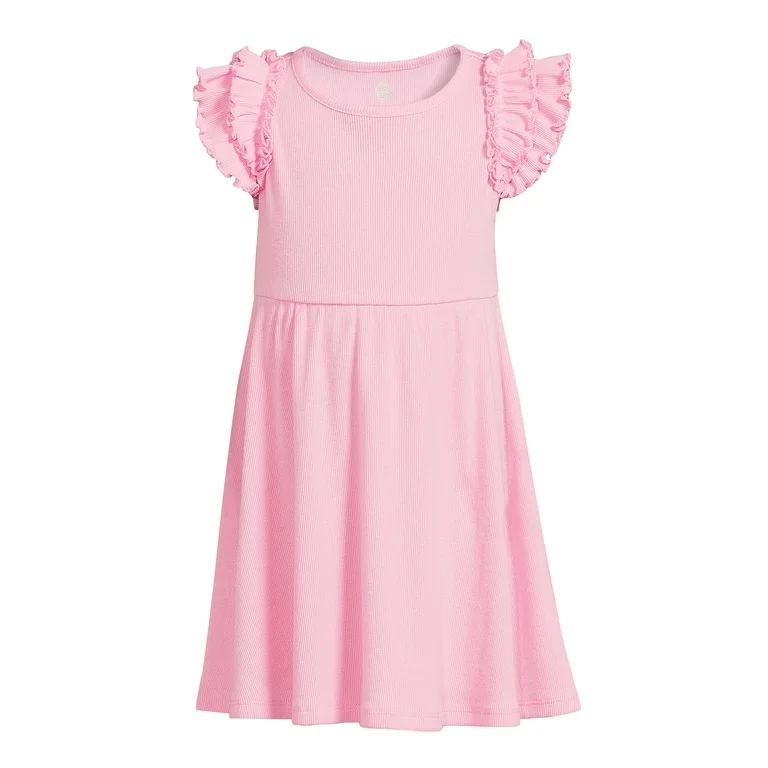 Wonder Nation Toddler Girl Play Dress with Flutter Sleeves, Sizes 12M-5T | Walmart (US)