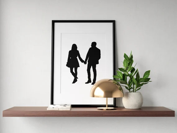 CUSTOM COUPLE SILHOUETTE  Personalized Digital File Printable | Etsy | Etsy (US)