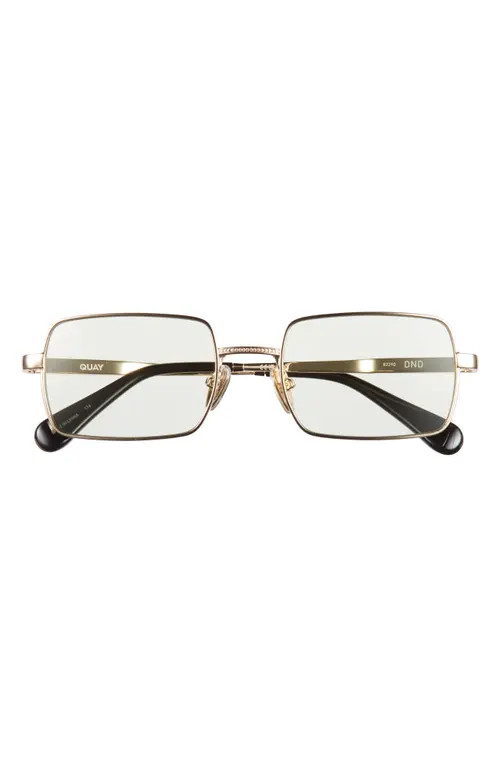 QUAY DND 55mm Square Sunglasses in Gold/light Pistachio at Nordstrom | Nordstrom