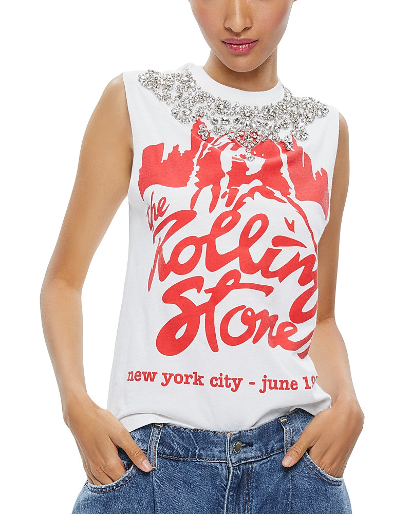Alice and Olivia Micah Embellished Muscle Tee | Bloomingdale's (US)