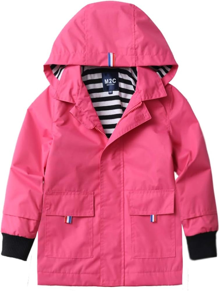 M2C Boys Girls Hooded Cotton Lined Rain Jacket Light Windbreaker | Amazon (US)