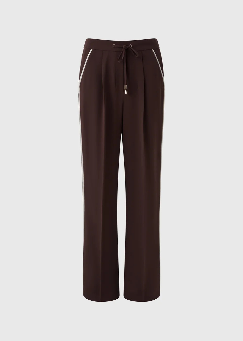 Et Vous Brown Side Stripe Wide Leg Trousers - Size 22 31 leg | Matalan (UK)