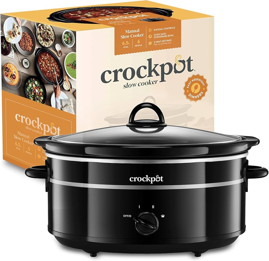Crock-Pot Slow Cooker | Removable Easy-Clean Ceramic Bowl | 6.5 L (8+ People) | Black [SCV655B] | Amazon (UK)