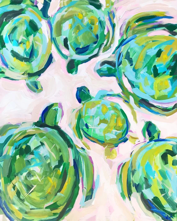 PRINT on Paper or Canvas, "Sea Turtles" | Etsy (US)