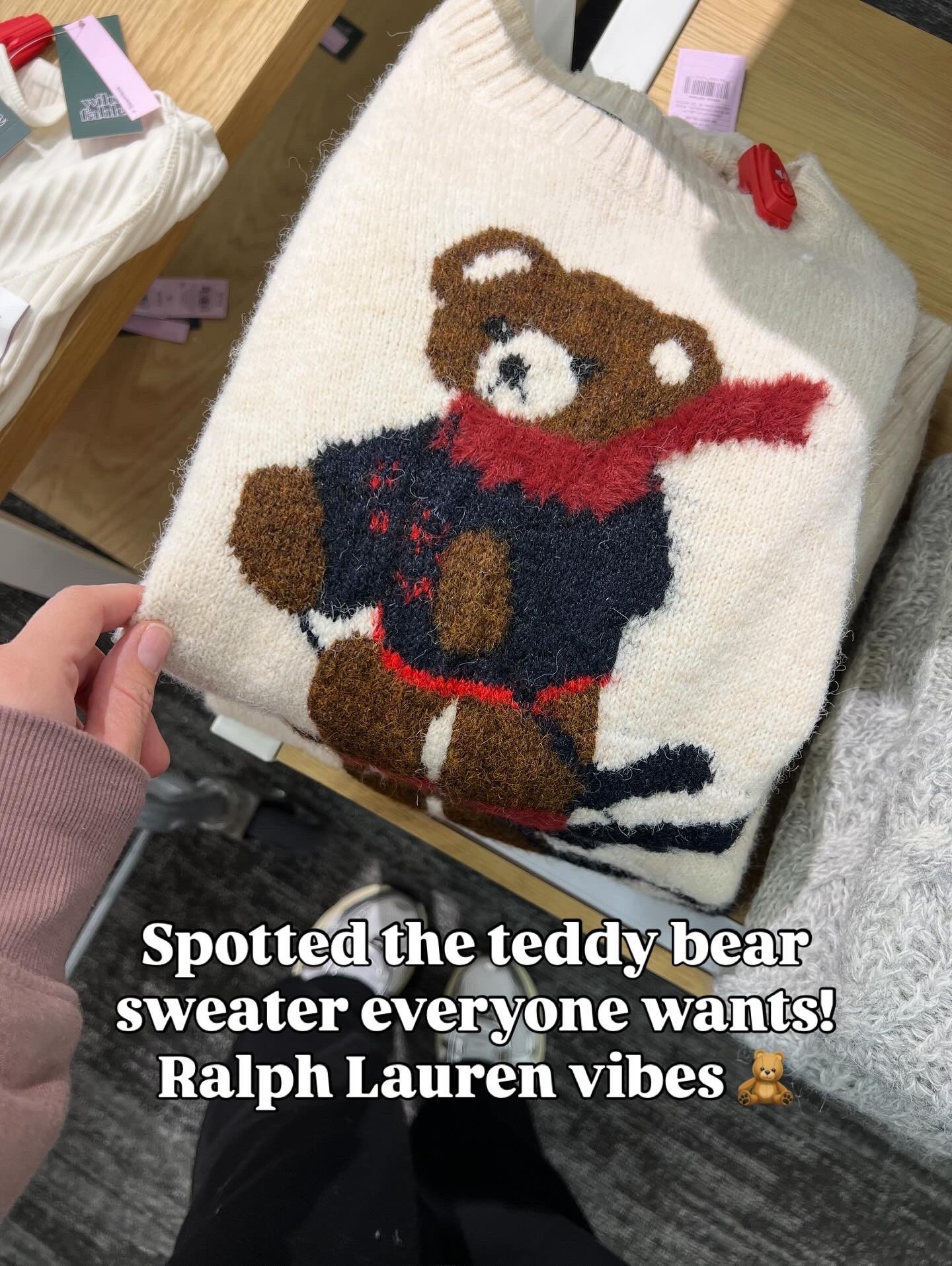 Viral teddy bear sweater at Target, Ralph Lauren inspired. Fits true to size, go up for oversized fit. #targetstyle 

#LTKFindsUnder100 #LTKStyleTip #LTKFindsUnder50