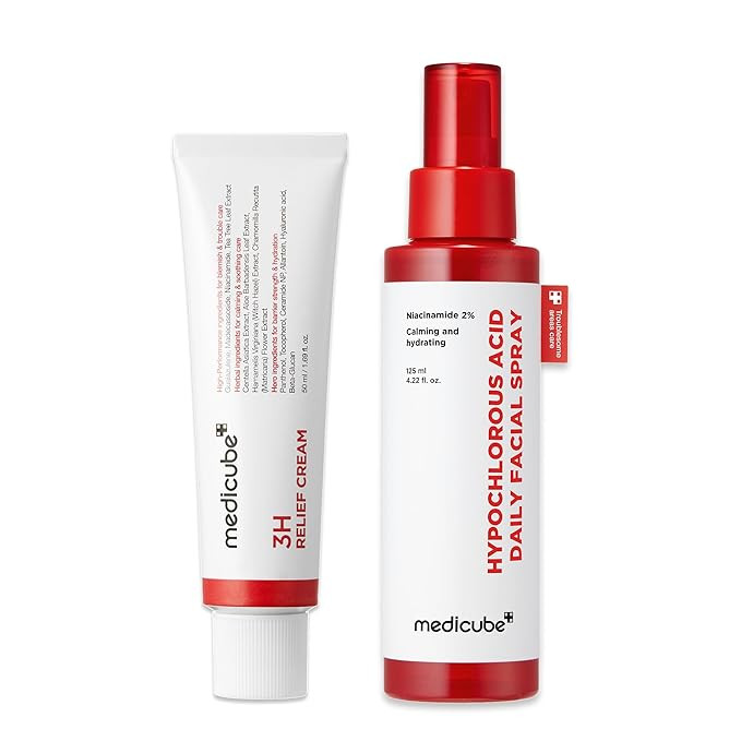 medicube Calming & Barrier Comfort Duo: 3H Daily Relief Cream and Hypochlorous Acid Power Soothin... | Amazon (US)