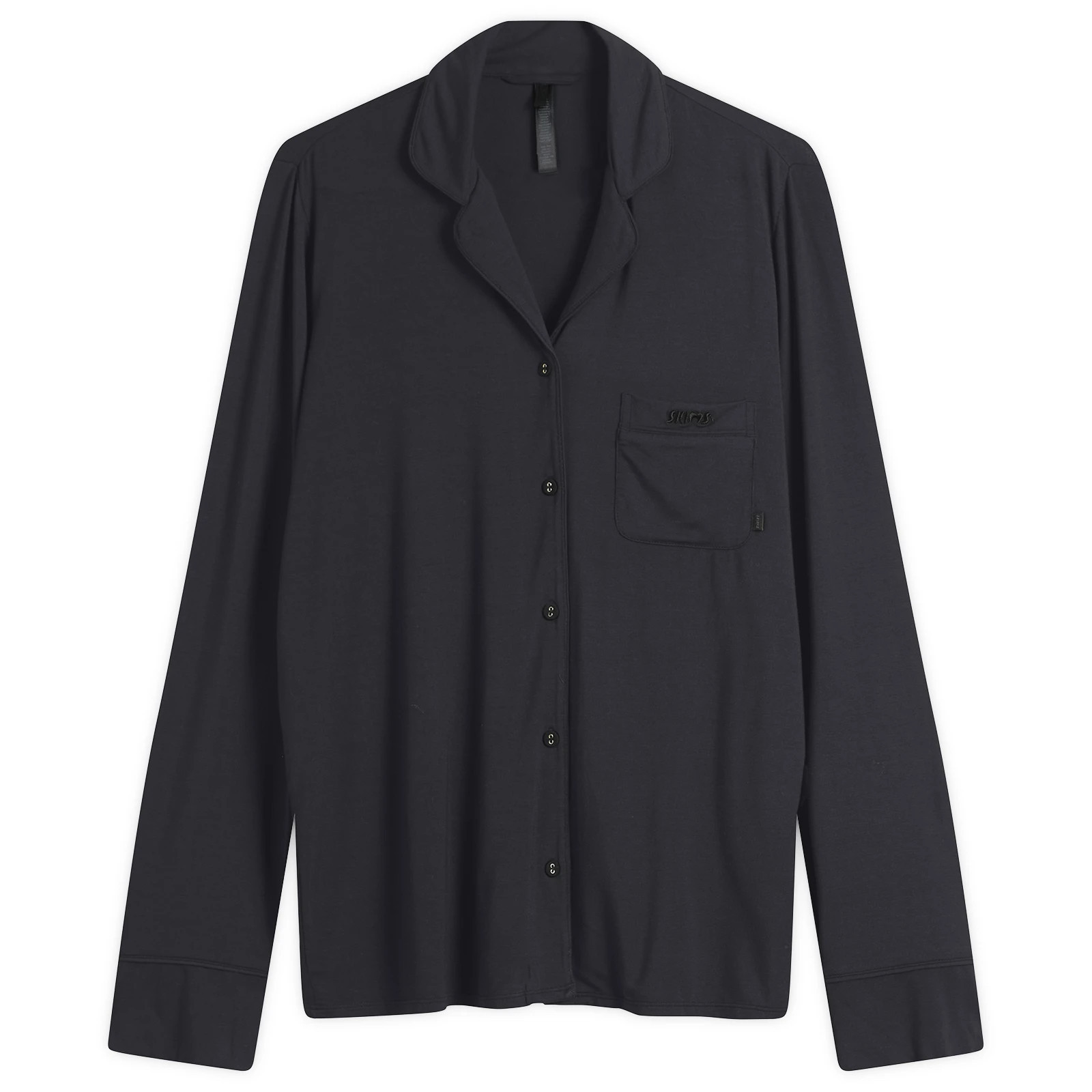 SKIMS Women's Sleep Long Sleeve Button Up Set in Onyx, Size X-Large | END. Clothing