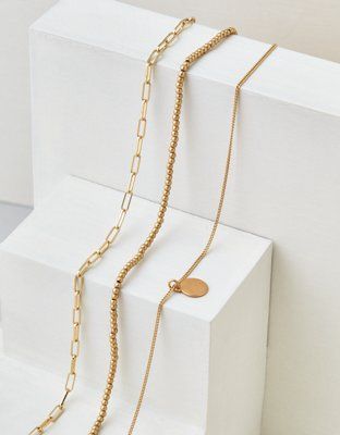 AEO Disc + Bead Necklace 3-Pack | American Eagle Outfitters (US & CA)