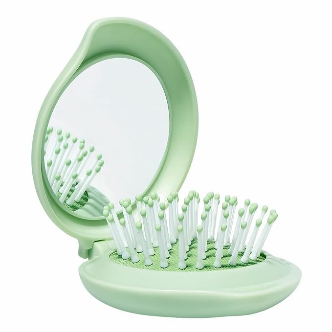 Hair Brush with Mirror, Compact Mirror and Mini Hair Brush Set, Folding Hairbrush for Women, Gift... | Amazon (US)