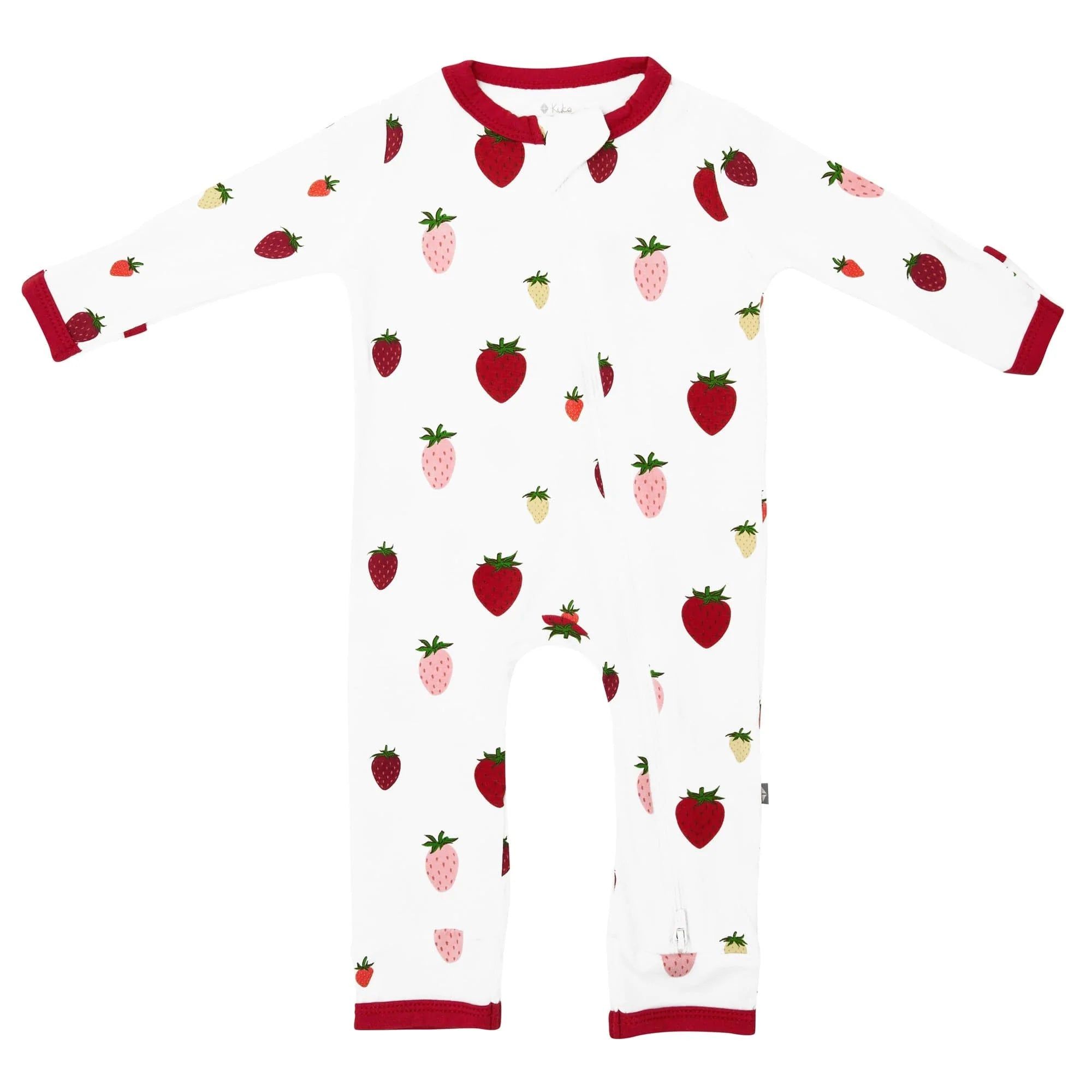 Zippered Romper in Strawberry | Kyte BABY