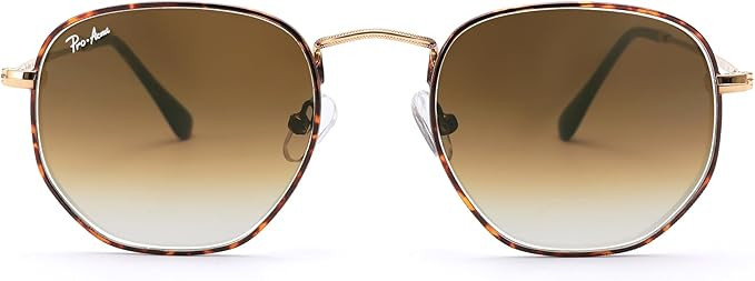 Pro Acme Small Square Sunglasses for Women Men 100% Real Glass Lens Hexagonal Frame | Amazon (US)