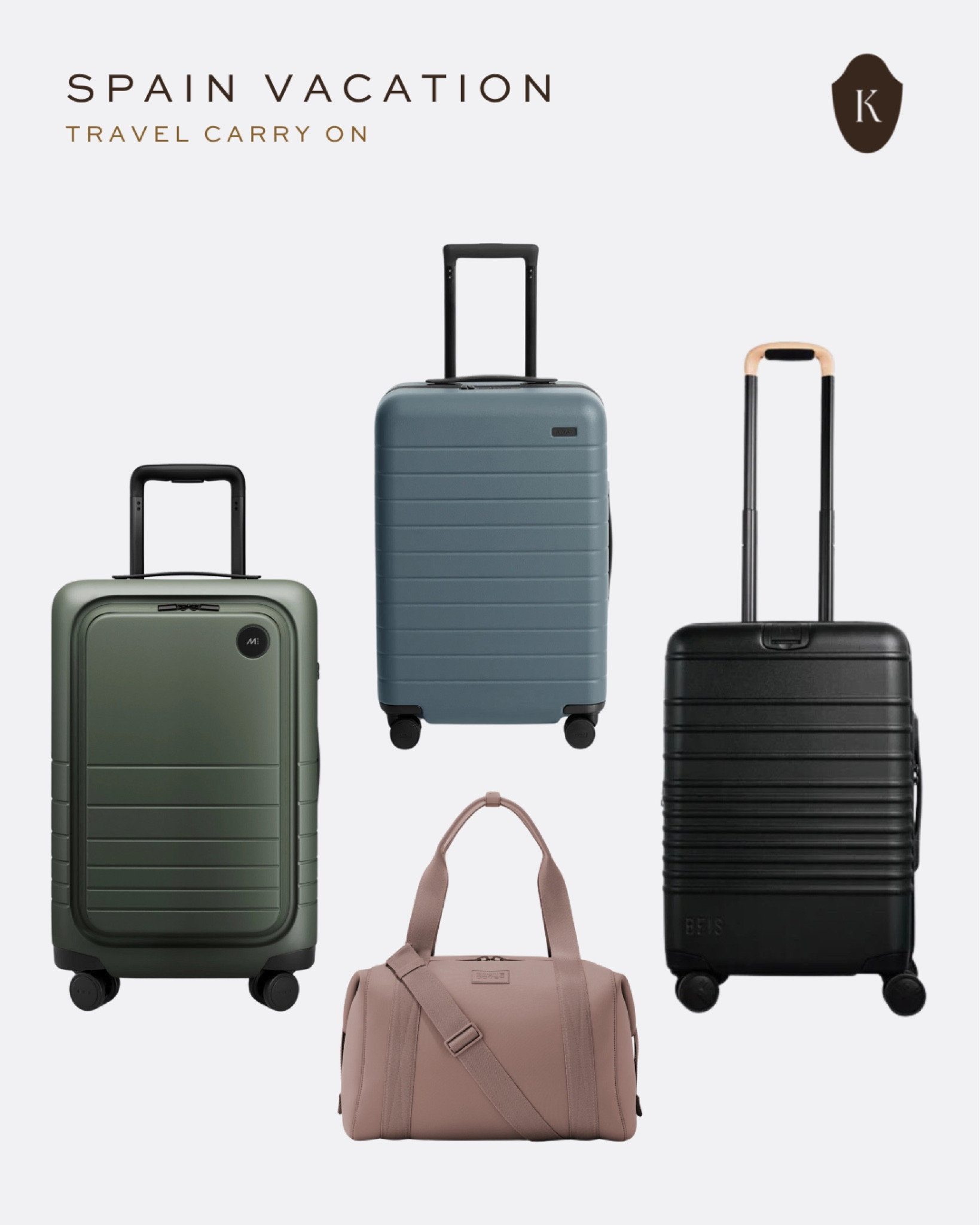 Carry On luggage for our upcoming trip to Spain as recommended by our followers - YOU! Top reccos were Monos, Away & Beis. #LTKspain

#LTKtravel #LTKeurope