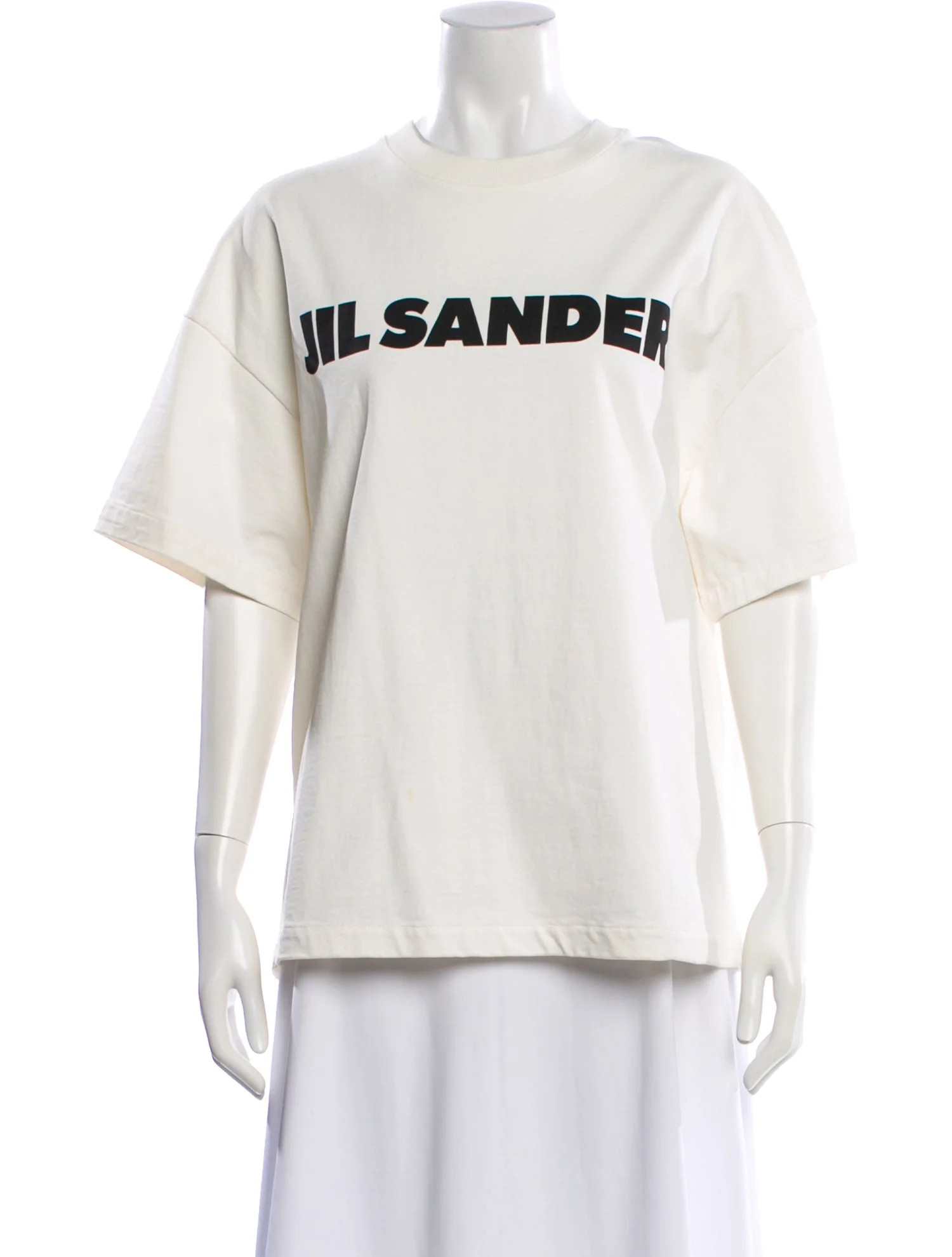 Jil Sander Graphic Print Crew Neck T-Shirt - White Tops, Clothing - JIL147214 | The RealReal | The RealReal