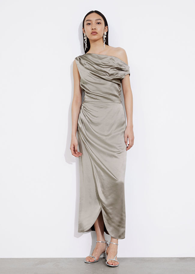 Draped Satin Midi Dress | & Other Stories US