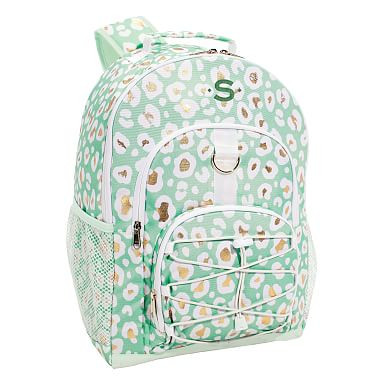 Gear-Up Aqua Gold Metallic Leopard Recycled Backpack | Pottery Barn Teen