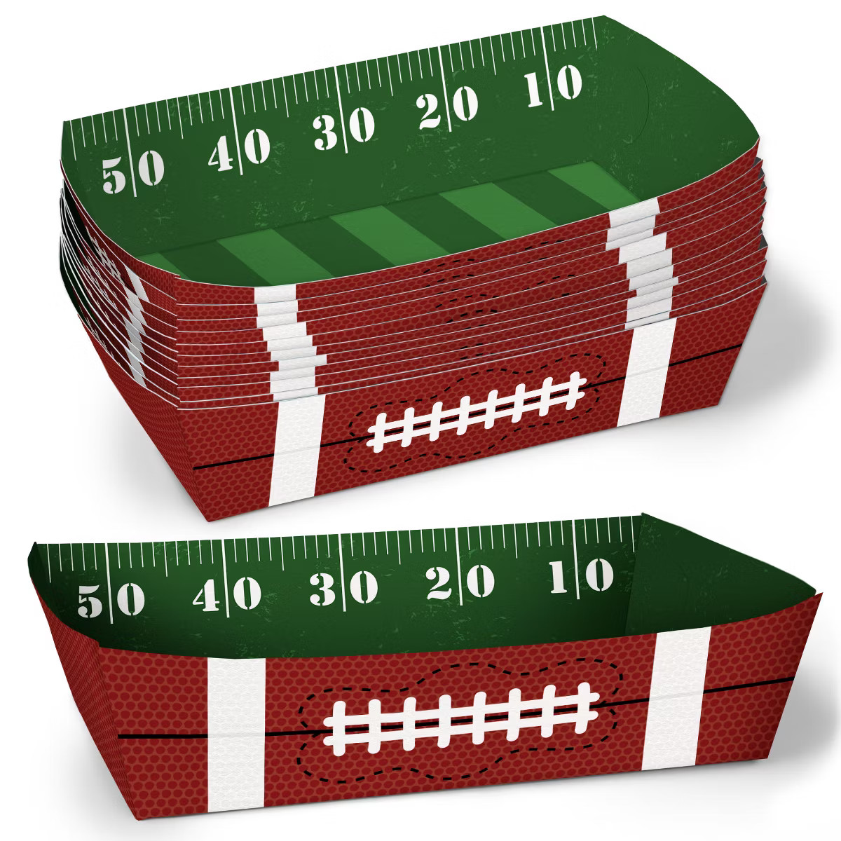 Big Dot of Happiness Football Party Paper Food Trays, Disposable Double-Sided Paper Food Holders ... | Target