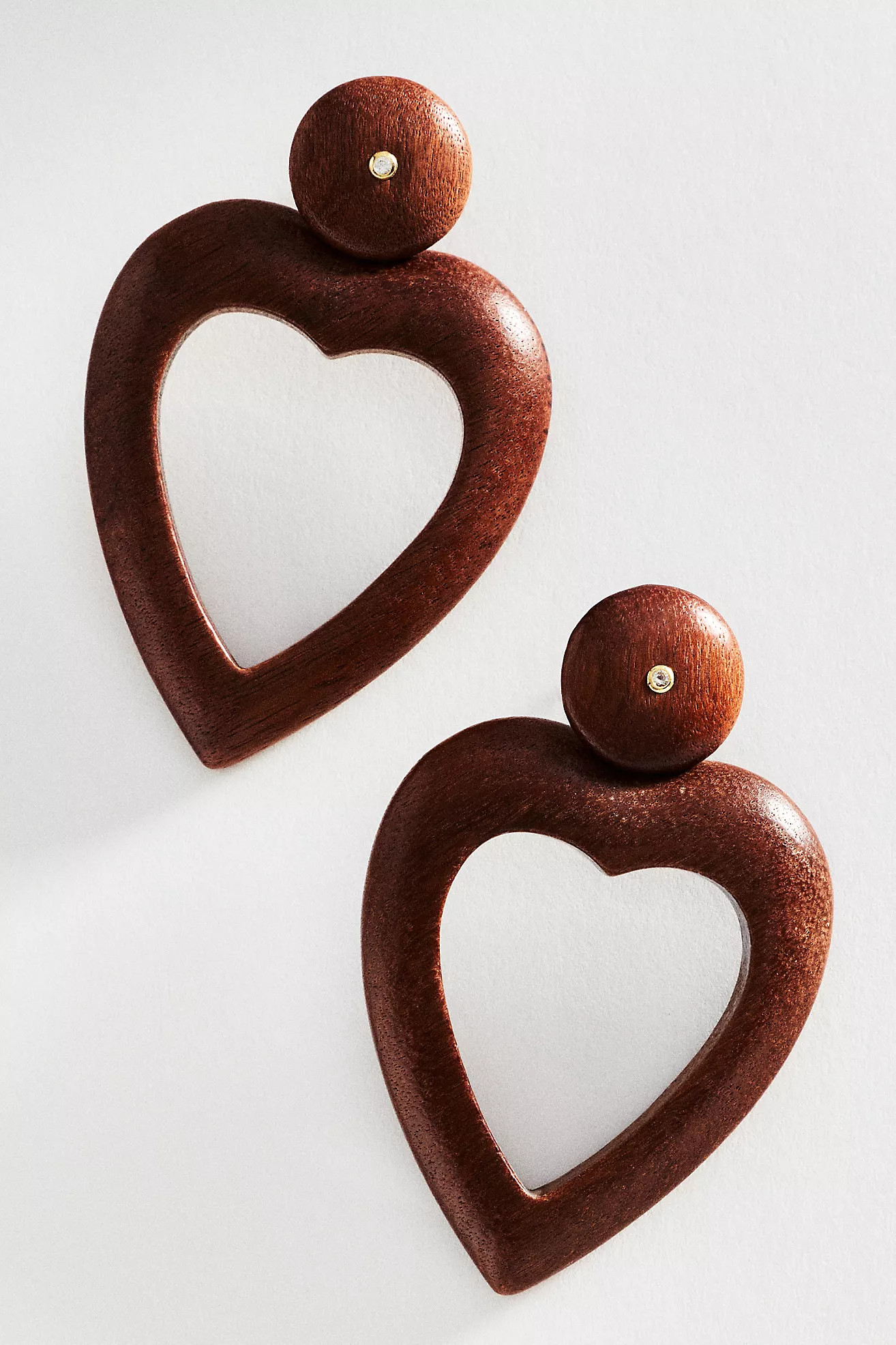 Wood Open Heart Earrings | Anthropologie (US)