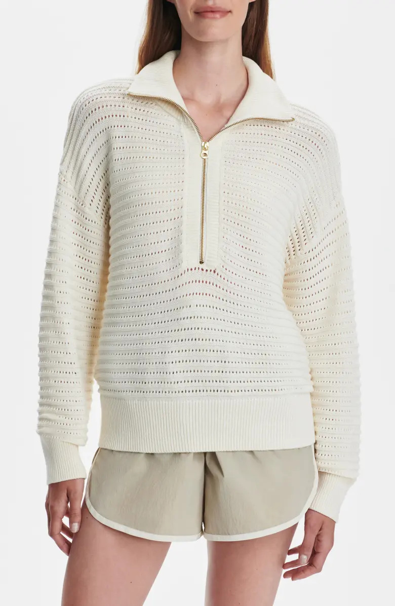 Varley Tara Pointelle Half Zip Sweater | Nordstrom | Nordstrom