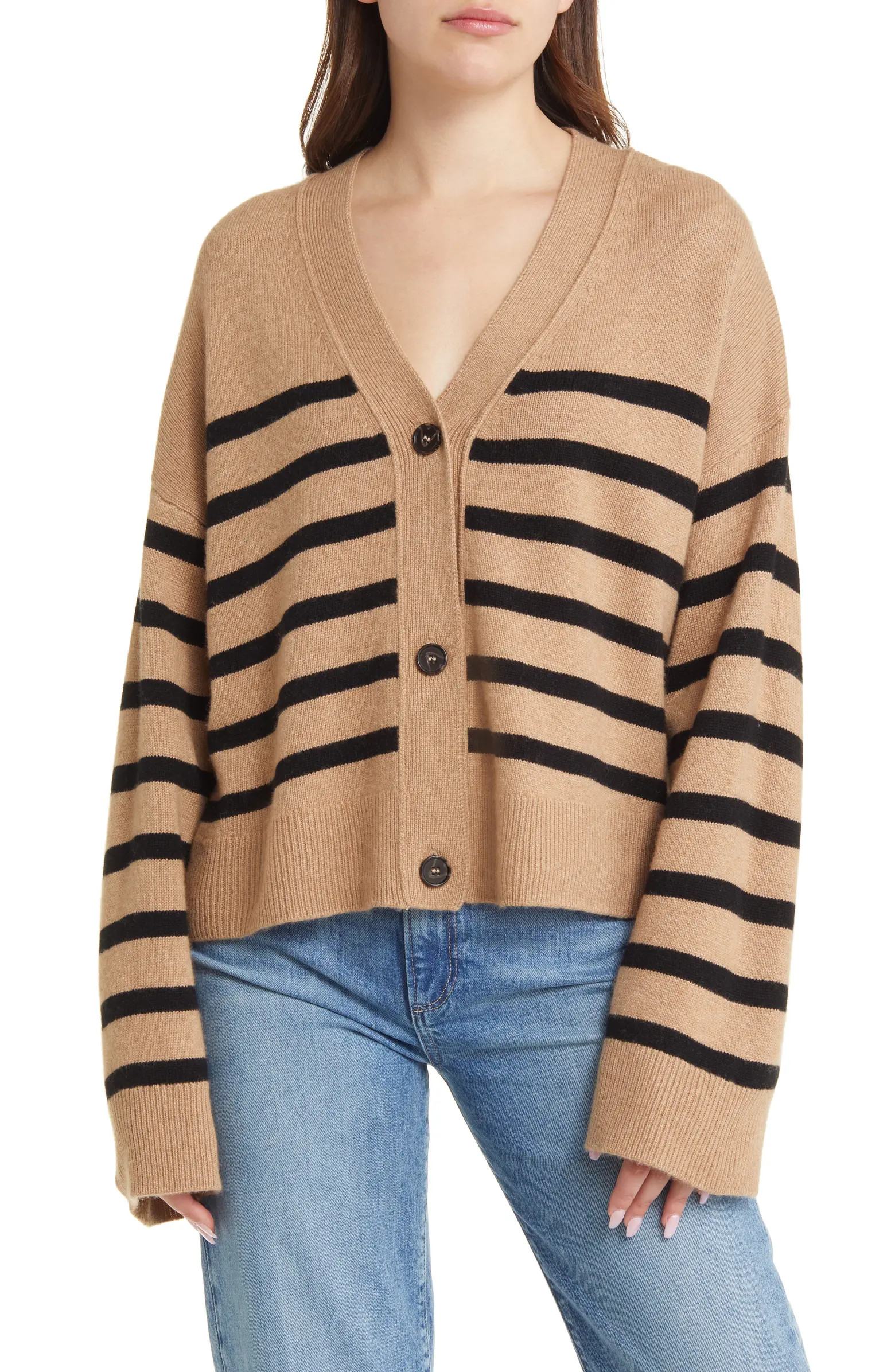 Geneva Stripe Wool Blend Cardigan | Nordstrom