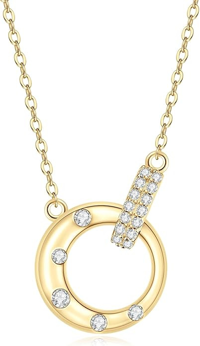 AINUOSHI Moissanite Necklace for Women, Infinity Mobius Pendant Necklace for Women, Sterling Silv... | Amazon (US)