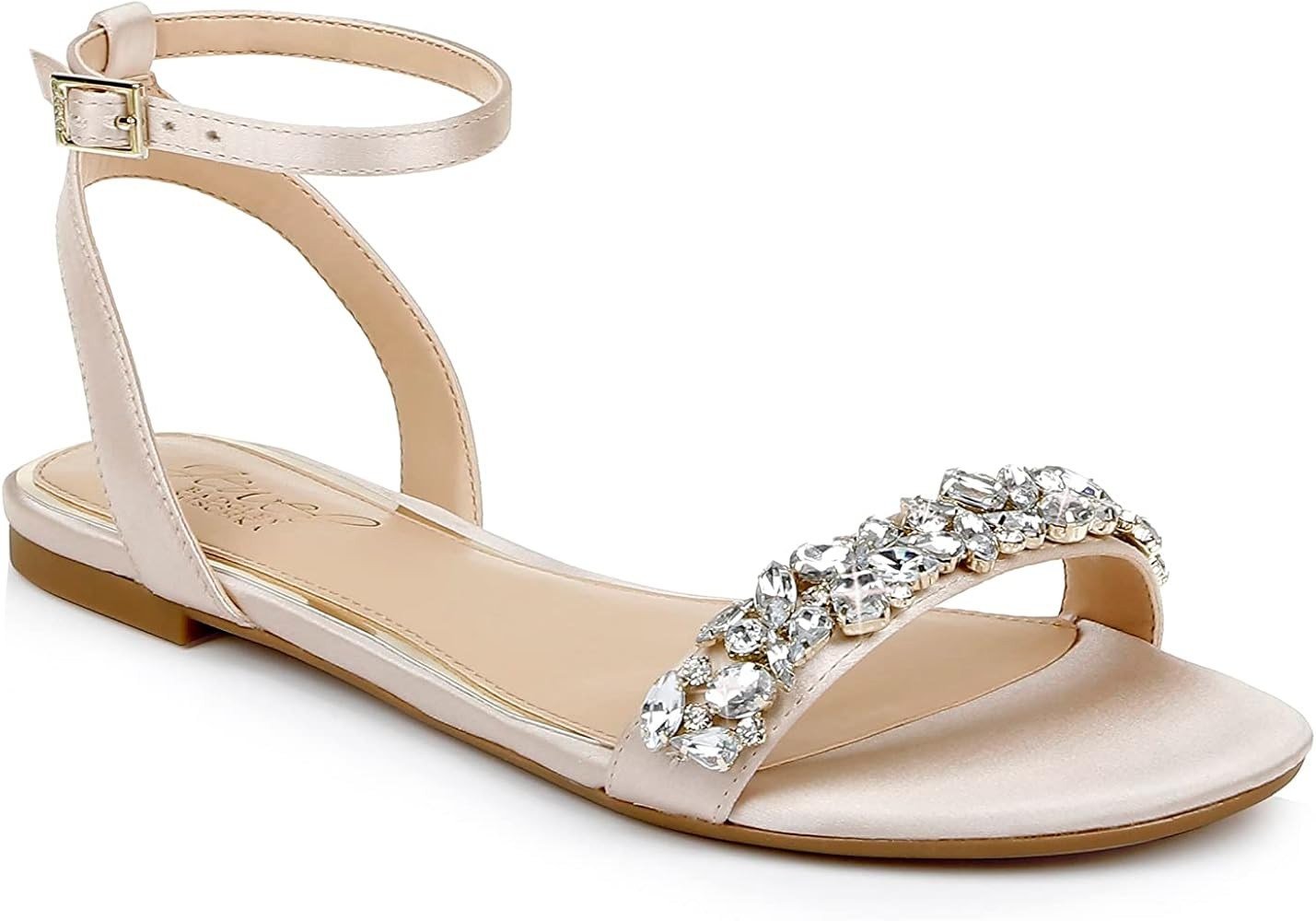 Jewel Badgley Mischka Ohara Minimalist Crystal Adorned Flats | Amazon (US)
