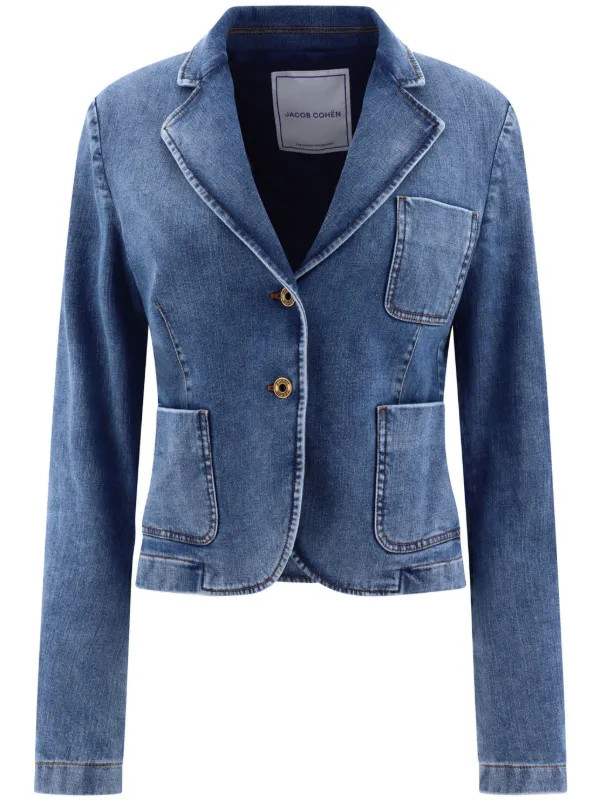 notched-lapel cotton-blend blazer | Farfetch Global