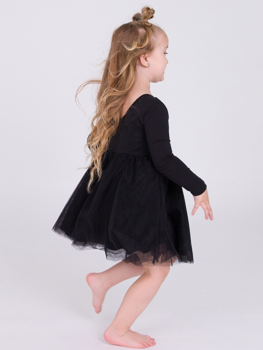 Long Sleeve Tulle Twirl Dress | RuffleButts / RuggedButts