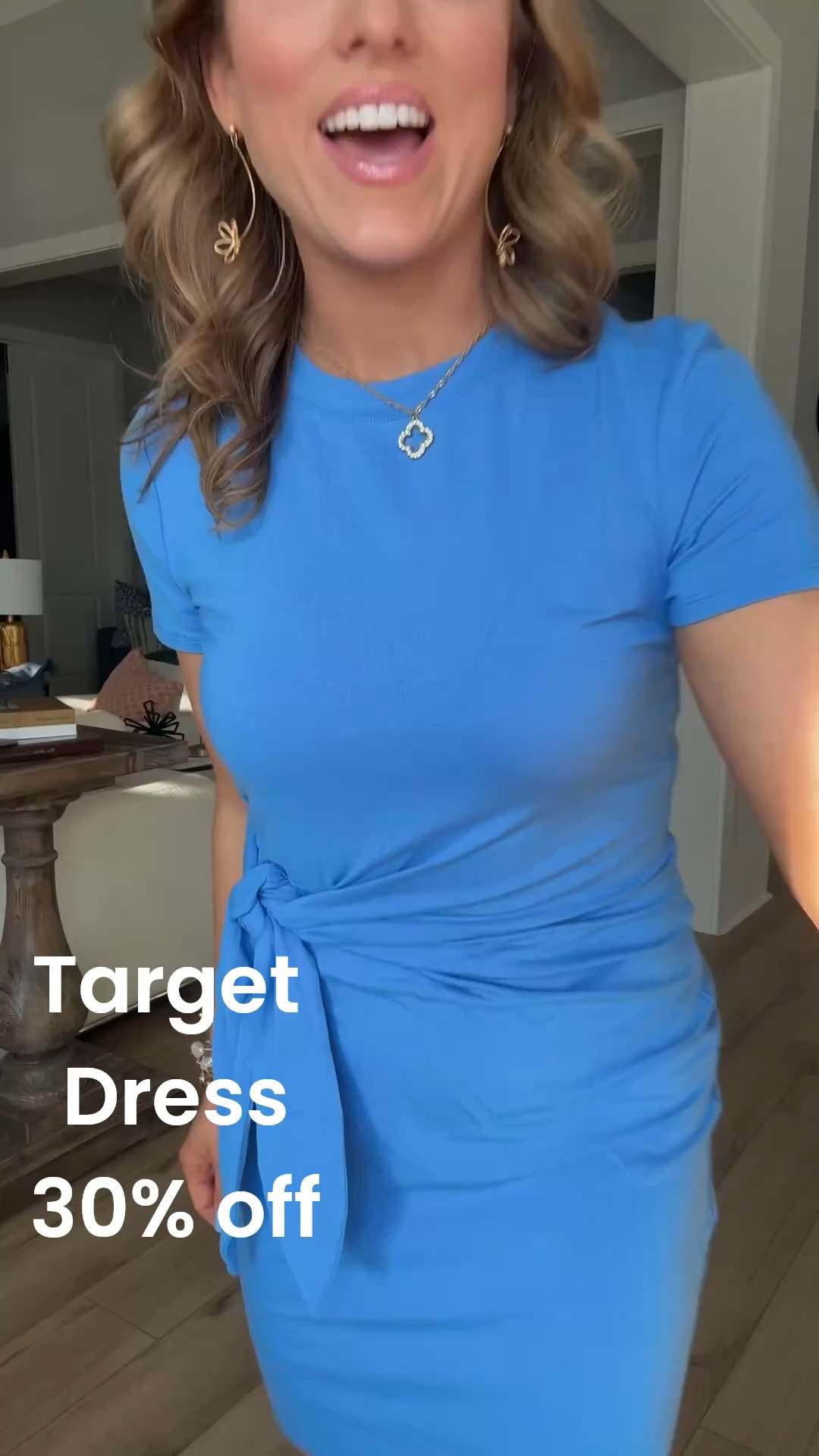 This Target dress might be one of my favorite finds lately 💙 The color, the fit, the little side tie detail… SO flattering and it’s currently 30% off at Target!
Perfect for spring outfits, vacation looks, travel days, or everyday mom life when you want something comfy but still cute. I paired it with my white sneakers for a casual look, but you could easily dress this up with sandals too.

Such a good affordable Target fashion find and it looks way more expensive than it is!

#targetstyle #targetfashion #targetfinds #targetnewarrivals #springoutfits #springdress #affordablefashion #casualoutfit #momstyle #targethaul #targetdeals #salealert #everydayoutfit #vacationoutfit #budgetfriendlyfashion

#LTKSaleAlert #LTKPetite #LTKootd