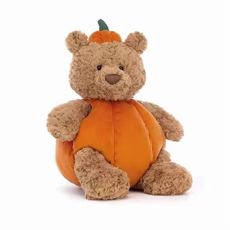 Bartholomew Bear Pumpkin Plush Toy - 12" Fall Decor Stuffed Animal, Autumn Teddy Bear Gift, Halloween Thanksgiving Decor | Walmart (US)