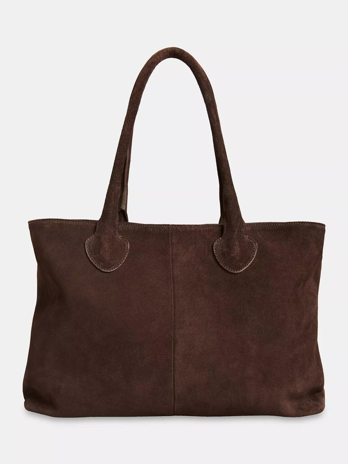 Whistles Leandra Suede Tote Bag, Chocolate | John Lewis (UK)