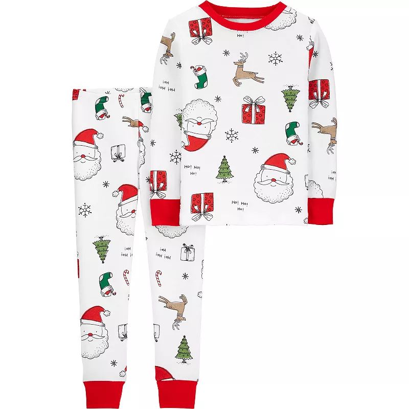 Toddler Carter's 2-Piece Christmas Pajamas, Toddler Boy's, Size: 3T, White Santa Face | Kohl's