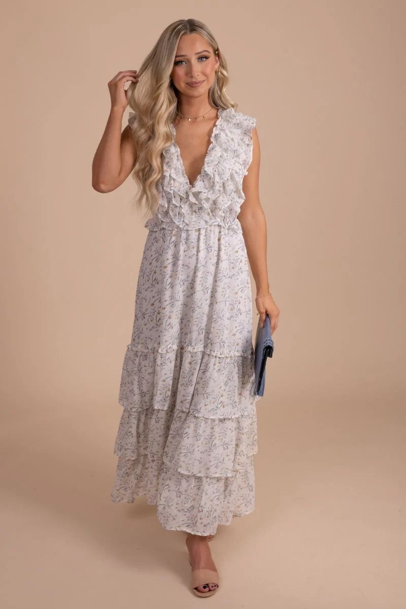 New Romance Ruffle Maxi Dress | Bella Ella Boutique, LLC