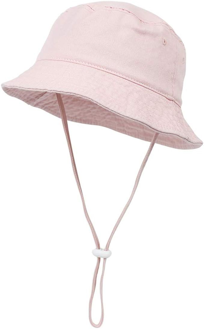 Kids Baby Cotton Bucket Hat Sun Hat Toddler Summer Beach Hat Sun Protection Hiking Fishing Hat Vi... | Amazon (US)