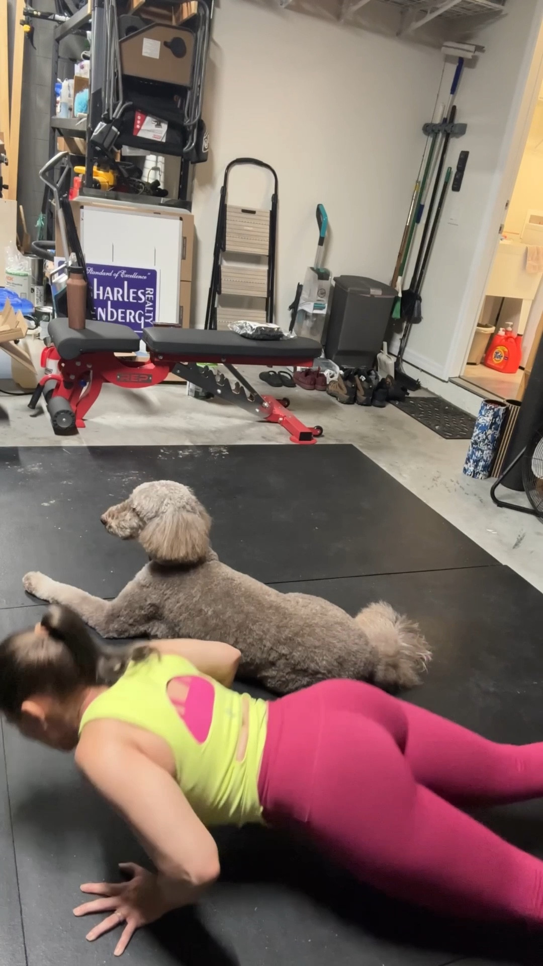 Home gym workout with my pup Murph. 

#LTKfitnessgoals #LTKPetite #LTKActive