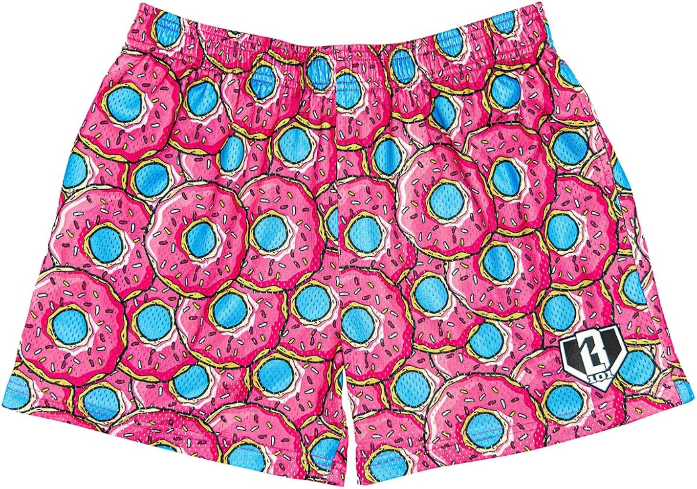 Baseball Lifestyle 101 Boy's Donut Strawberry Mesh Shorts w/Side Pockets and Elastic Waist, 5 inc... | Amazon (US)