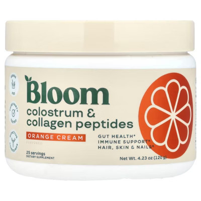 Bloom Colostrum & Collagen Peptides, Orange Cream, 4.23 oz (120 g) | Target