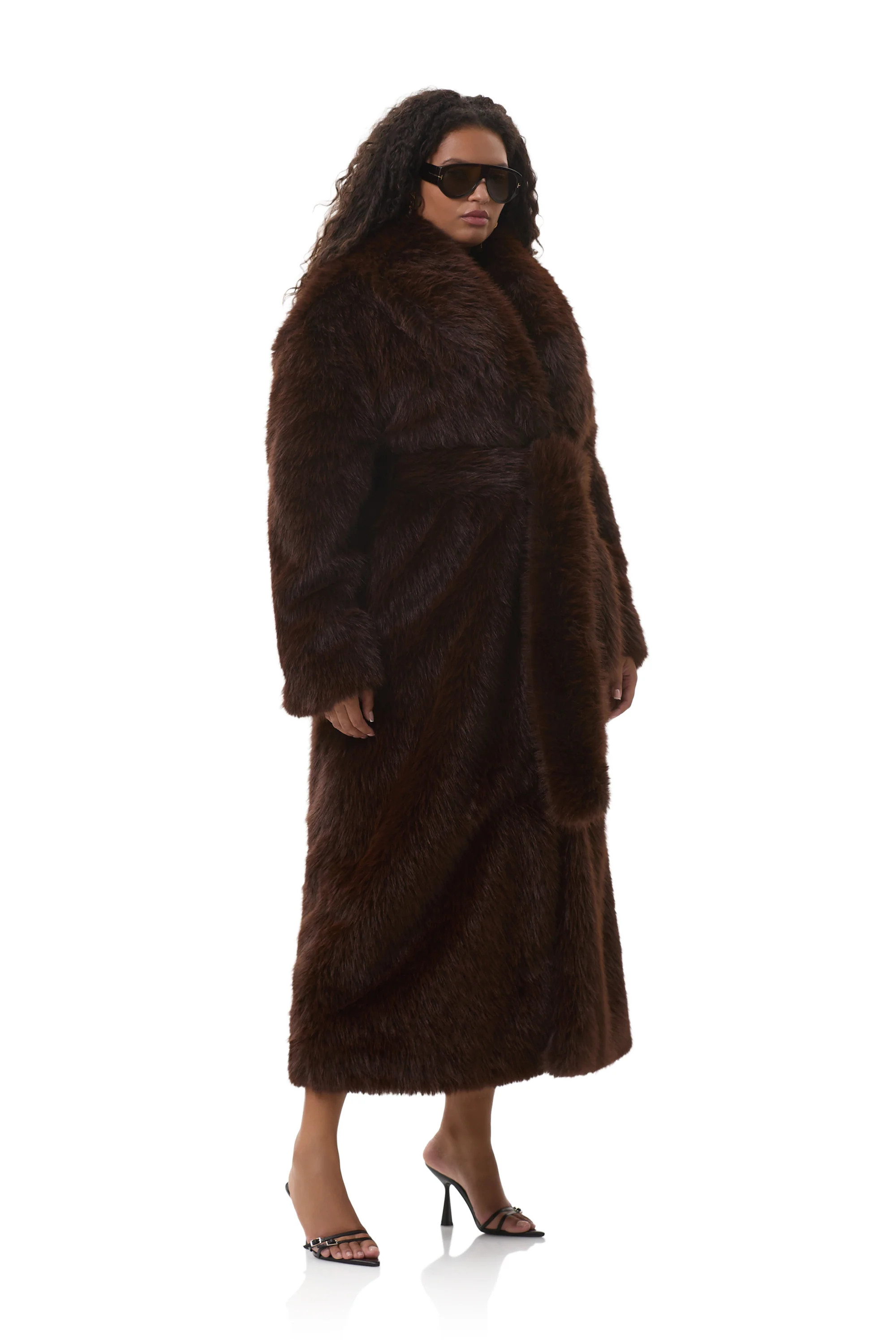 Lisbon Fur Coat - Java | ShopAFRM