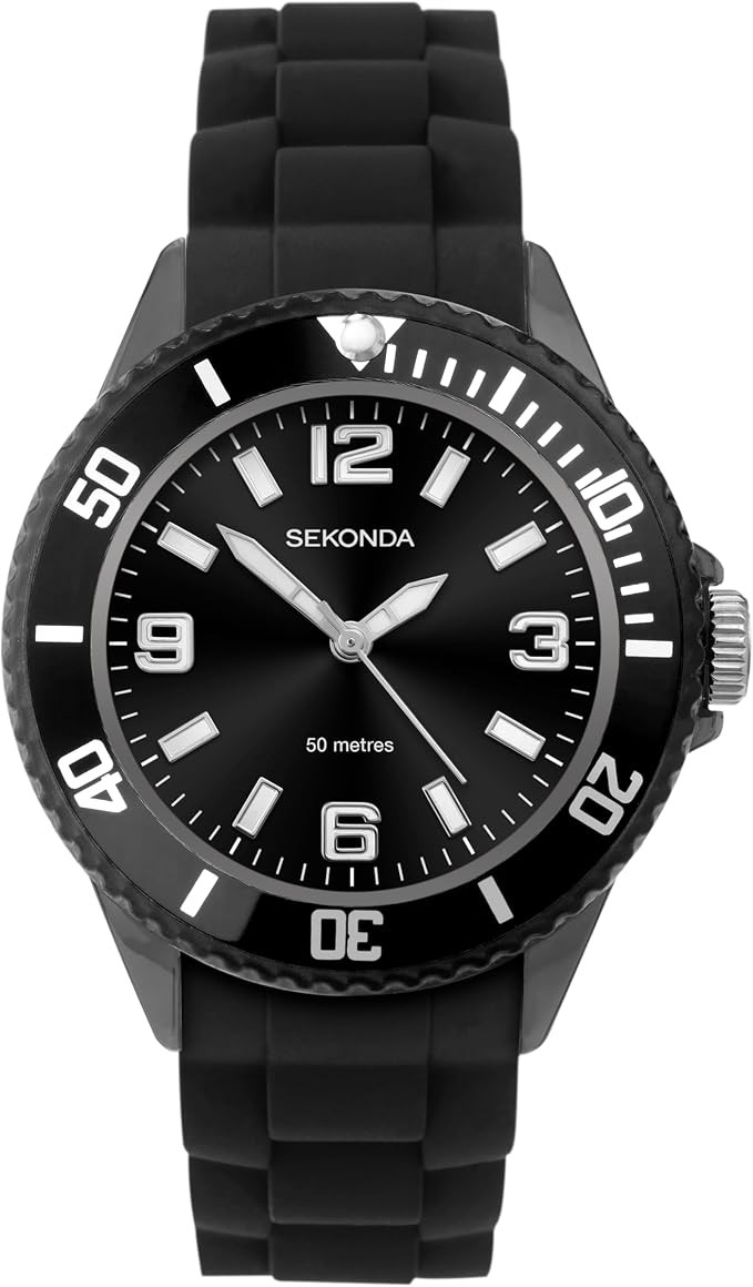 Sekonda Boys 35mm Outback Classic Analogue Display Watch Waterproof 50m Rotating Bezel Silicone S... | Amazon (UK)