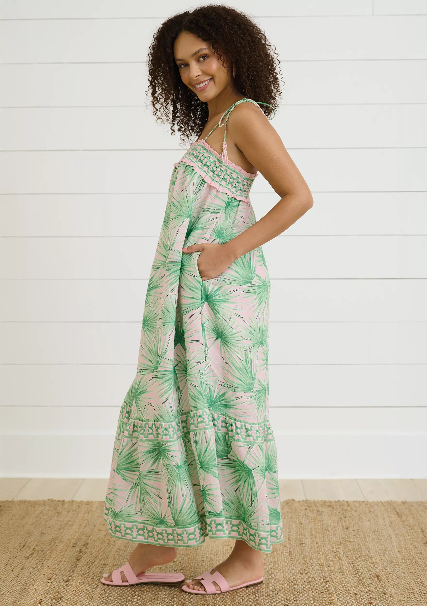 Sewing Down South x Crown & Ivy™ Taylor Printed Maxi Dress with Beaded Tassels | Belk