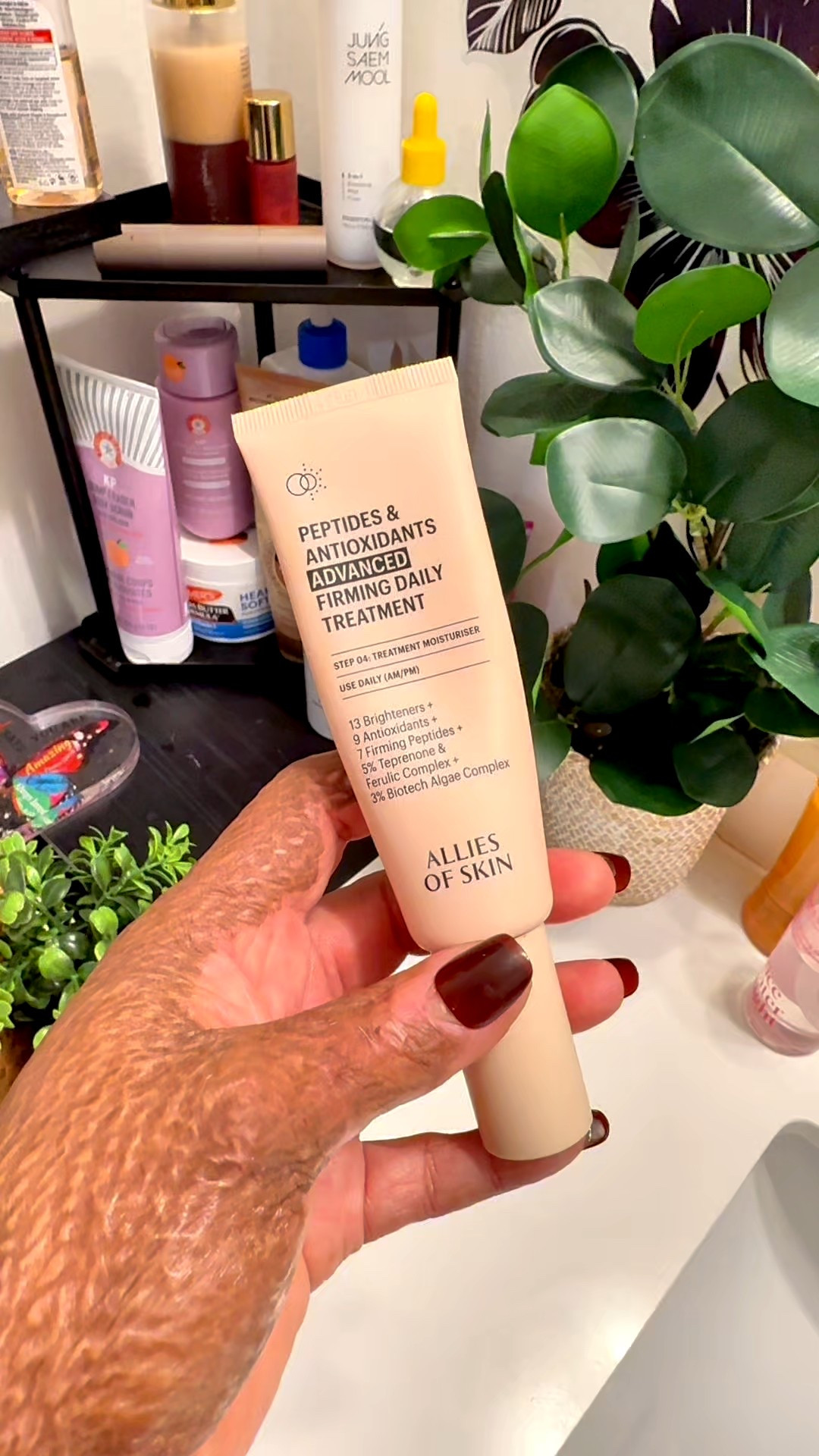 Allies of Skin Peptides and Antioxidants Advanced Firming Daily Treatment moisturizes, firms and brightens.

It’s creamy enough to deeply moisturize, but thin enough to wear under your makeup!

Perfect for all skin types.

you can also combine it with a gentle cleanser and a serum based on your skin needs.

✨Buy directly from us.allies.shop and enter Code: BurnedBeautyAOS 20% OFF

#LTKOver40 #LTKBeauty