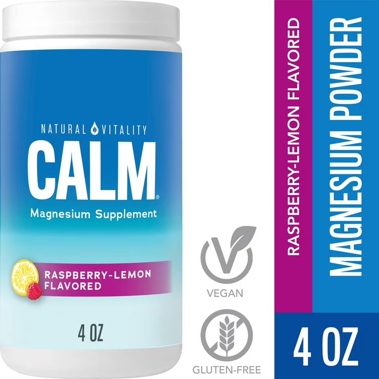 Natural Vitality Calm Magnesium Citrate Supplement Powder Drink Mix, Raspberry Lemon, 4 oz | Walmart (US)