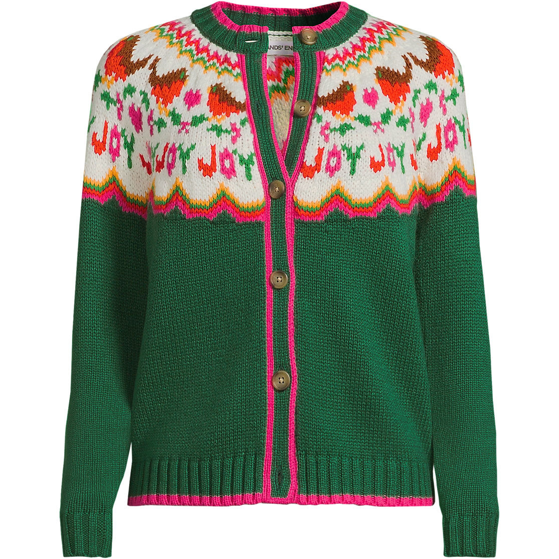 Women's Lofty Fair Isle Cardigan Sweater | Lands' End (US)