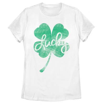 Women's Lost Gods St. Patrick's Day Lucky Retro Shamrock T-Shirt | Target