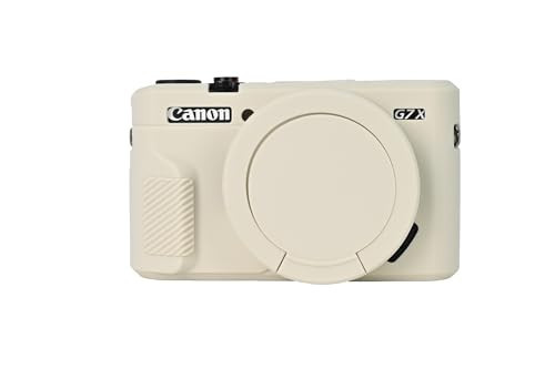 G7X II Camera Case, BMAOLLONGB Fullbody Thin Lightweight Silicone Camera Skin Body Rubber Cover Case for Canon PowerShot G7X II (White) | Amazon (US)